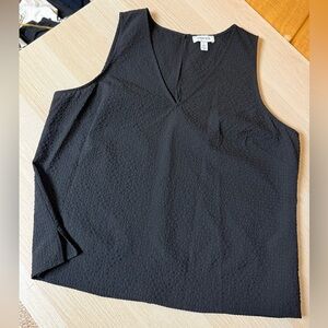 Nordstrom Black Textured V-Neck Sleeveless Camisole